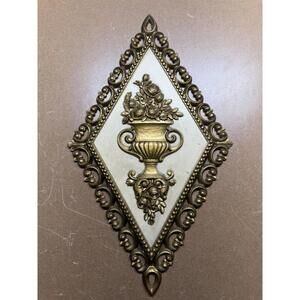 Vintage Homco Diamond Shaped Hollywood Regency Wall Decor MCMLXXI 1971